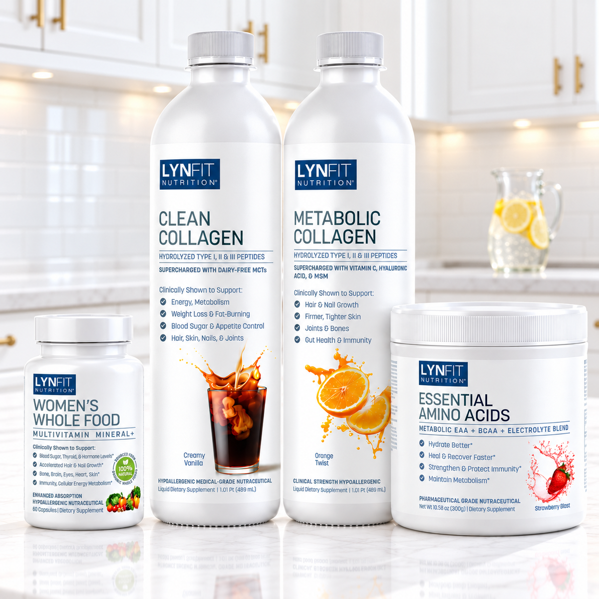Busy Woman Nutrient Needs Stack | (1) Collagen of Choice (1) Essential Amino Acids (1) Women's Whole Food Multivitamin | 3 pcs.