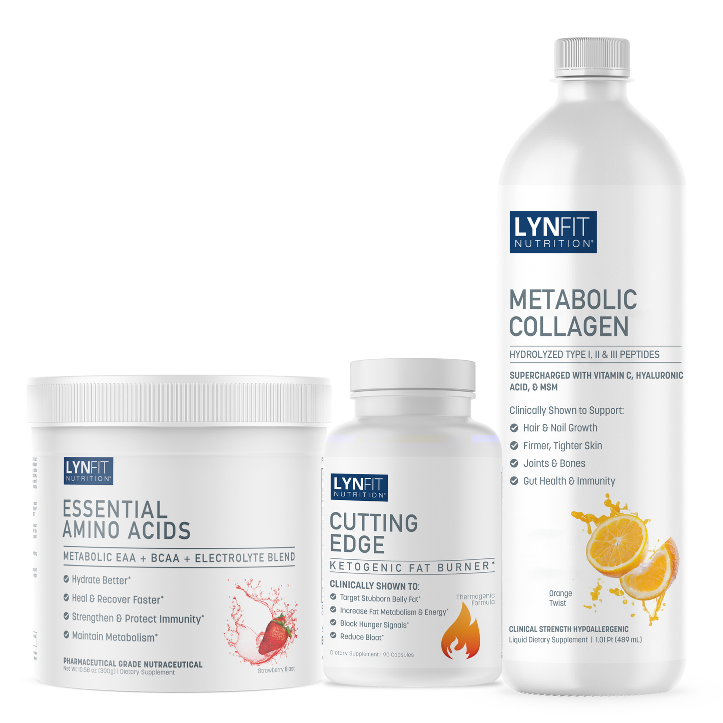Buy (1) Cutting Edge + Essential Amino Acids Stack & GET (1) FREE METABOLIC LIQUID COLLAGEN | 3 pcs.