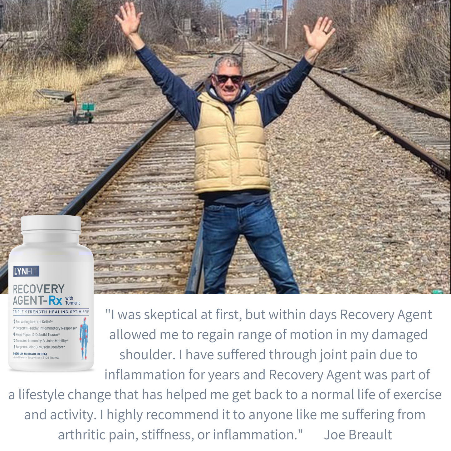 Recovery Agent Caplets Natural Anti-Inflammatory for Arthritis, Pain Relief, Joint Health, & Healing & Recovery (108 Tablets)