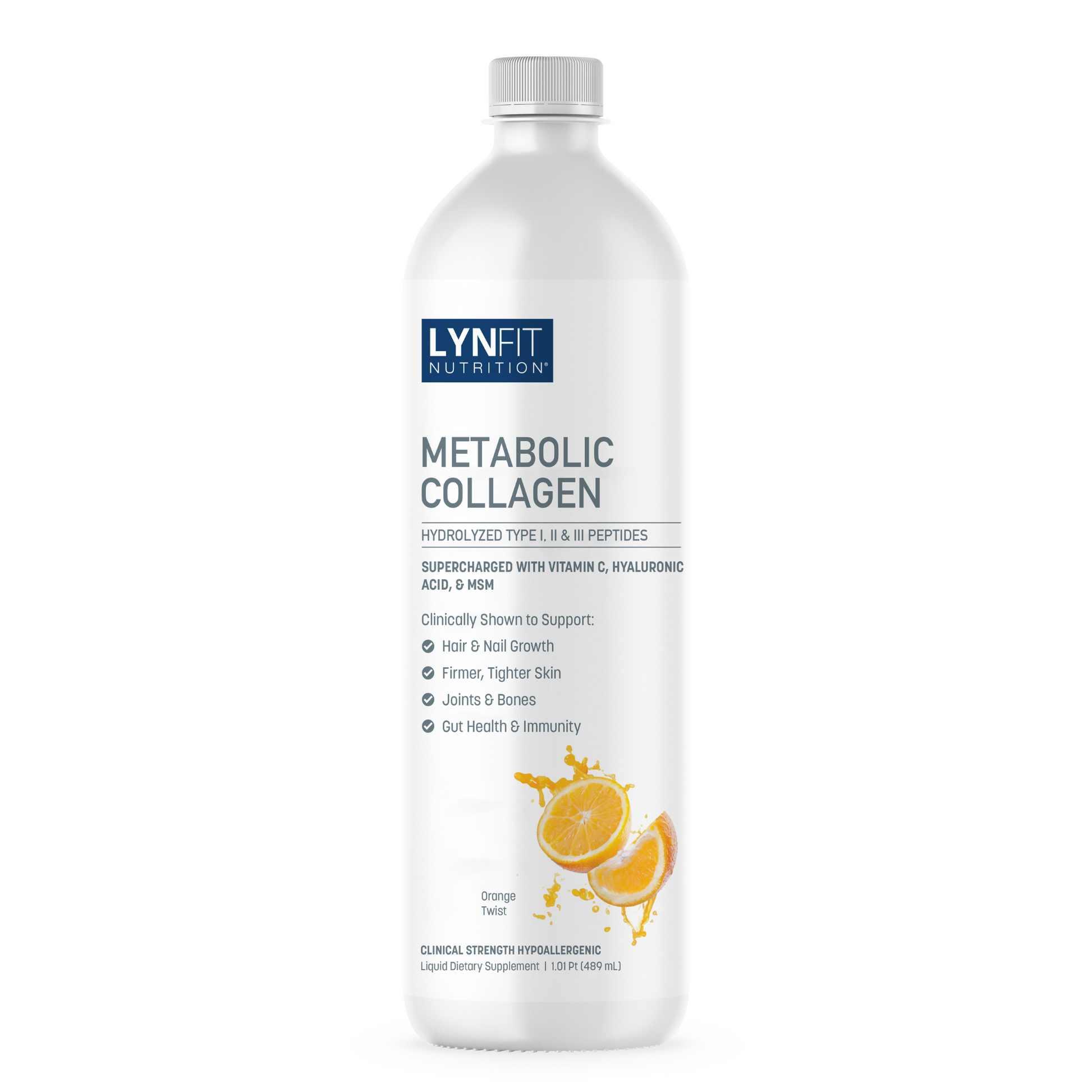 Metabolic Multi-Collagen Liquid Peptides for Skin, Hair, Nail, & Joint Health + Hydration