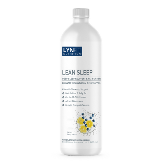 Lean Sleep Maximum Strength Liquid Melatonin w/Magnesium & Electrolytes for Relaxation, Cortisol, Belly Fat Control + Antioxidant Protection
