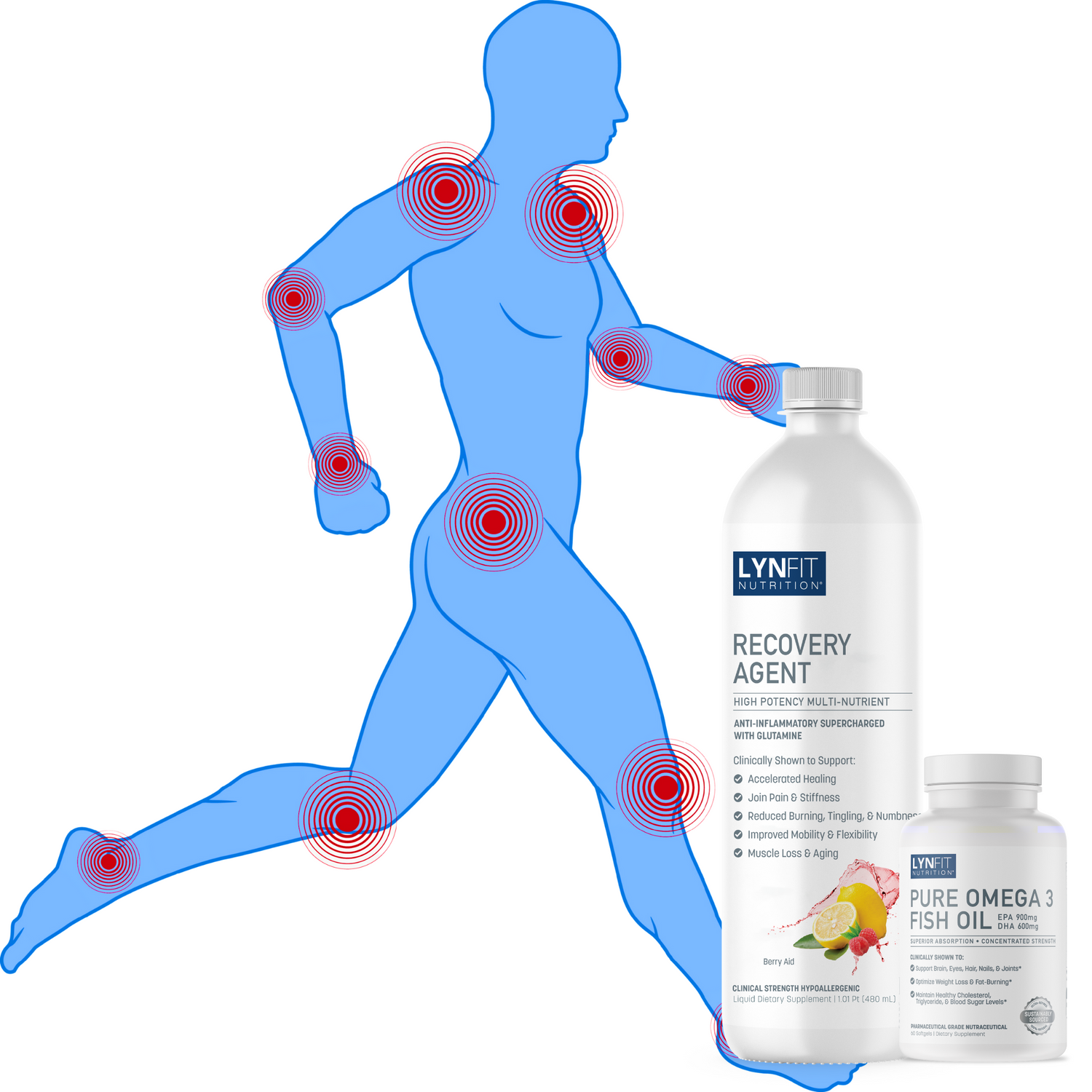 recovery agent liquid + pure omega 3