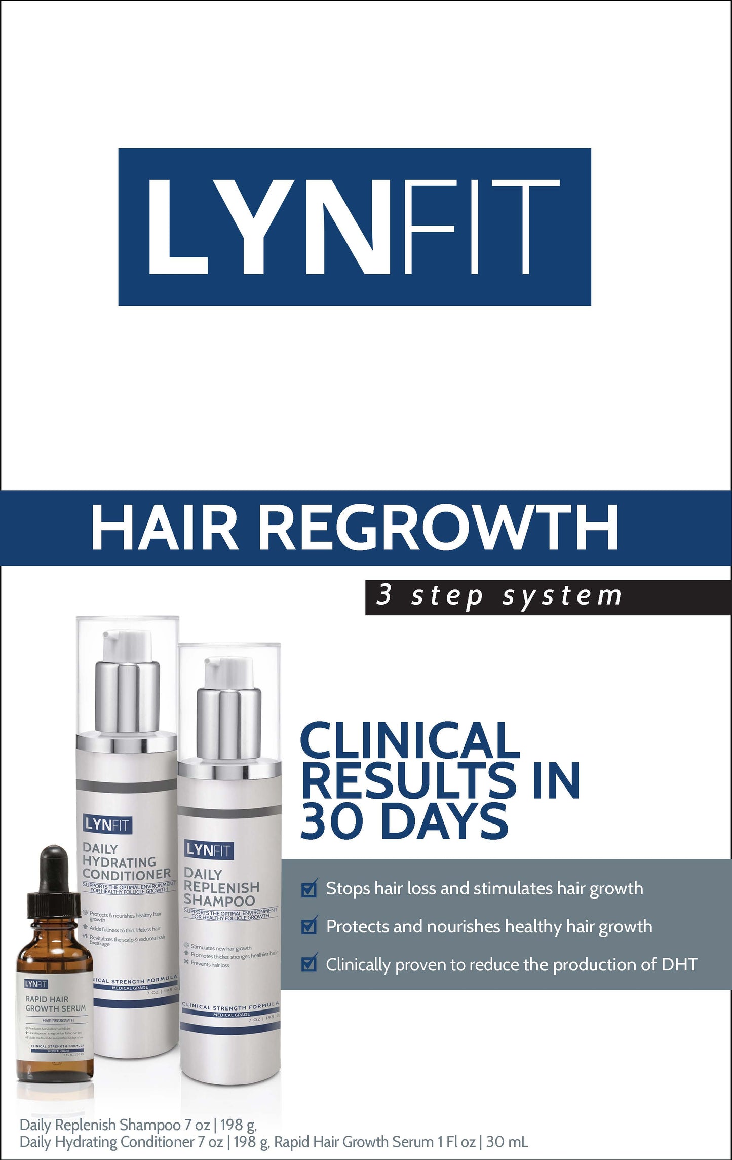 Boost Hair Regrowth Stack | (1) Rapid Hair Regrowth Shampoo, (1) Conditioner, & (1) Hair Loss Serum w/ (1) FREE Daily Power Shot 2.0 Powder | 4pcs.