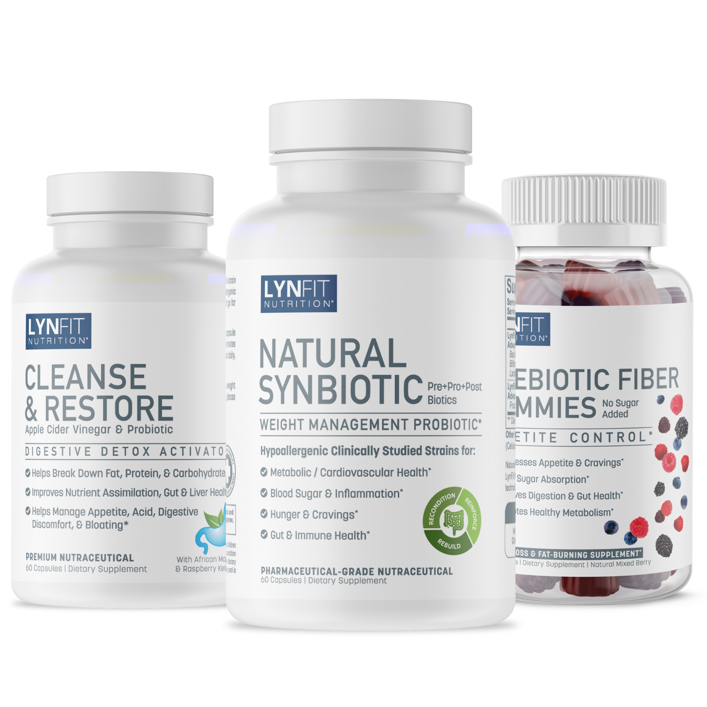 Buy (1) Synbiotic + Cleanse & Restore Stack & GET (1) FREE PREBIOTIC FIBER GUMMIES | 3 pcs.