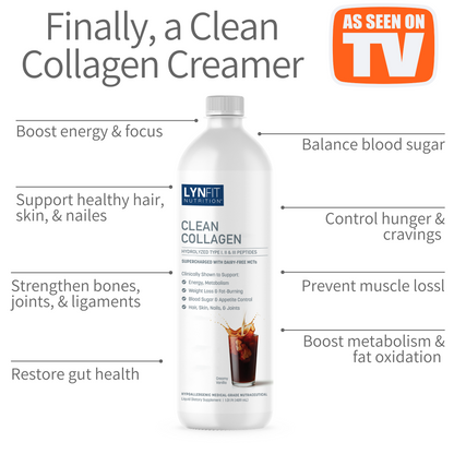 Clean Collagen Non-Dairy Creamer for Energy, Metabolism, Blood Sugar, Skin, Nails, Hair, Joints + Hunger Control