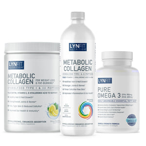 Boost Hair & Nail Regrowth Stack: (1) Metabolic Collagen Powder (1) Metabolic Liquid Collagen (1) FREE Pure Omega 3 | 3 pcs.