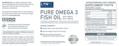 Pharmaceutical Grade Pure Omega-3 Concentrated Fish Oil with 600 DHA and 900 EPA