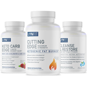 Quick Keto Metabolic Reset Starter Stack | (1) Cutting Edge (1) Keto Carb Edge (1) Cleanse & Restore