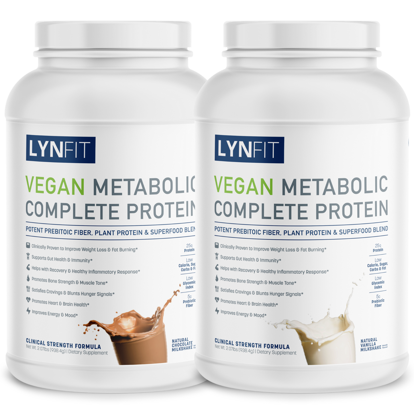 Vegan Metabolic Complete Protein Powder with Prebiotic Fiber + Superfood Blend for Weight Loss & Gut Health (2.07lbs.)