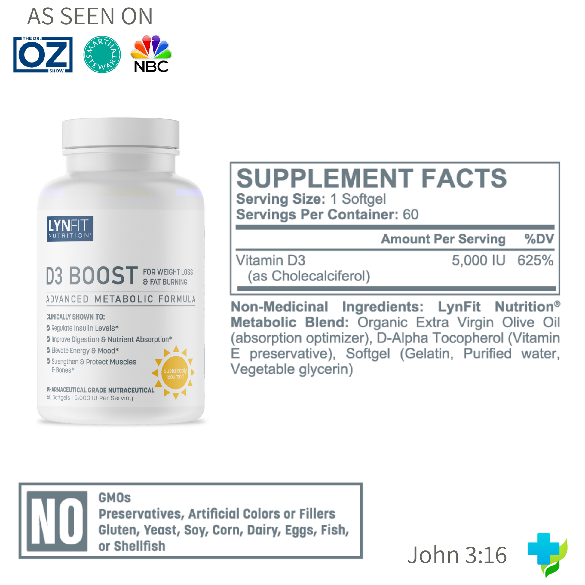 Advanced Bioidentical Vitamin D3 Boost (5,000IU) Gel Capsules