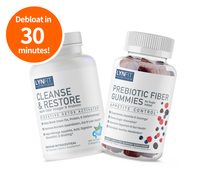 DEBLOAT STACK: (1) Cleanse & Restore Probiotic Fiber Detox Booster & (1) FREE PREBIOTIC FIBER GUMMIES | 2 pcs.