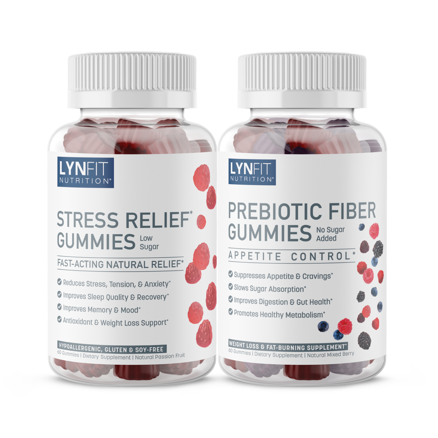 (1) Prebiotic Fiber Gummies + (1) Stress Relief Gummies | 2 pcs.