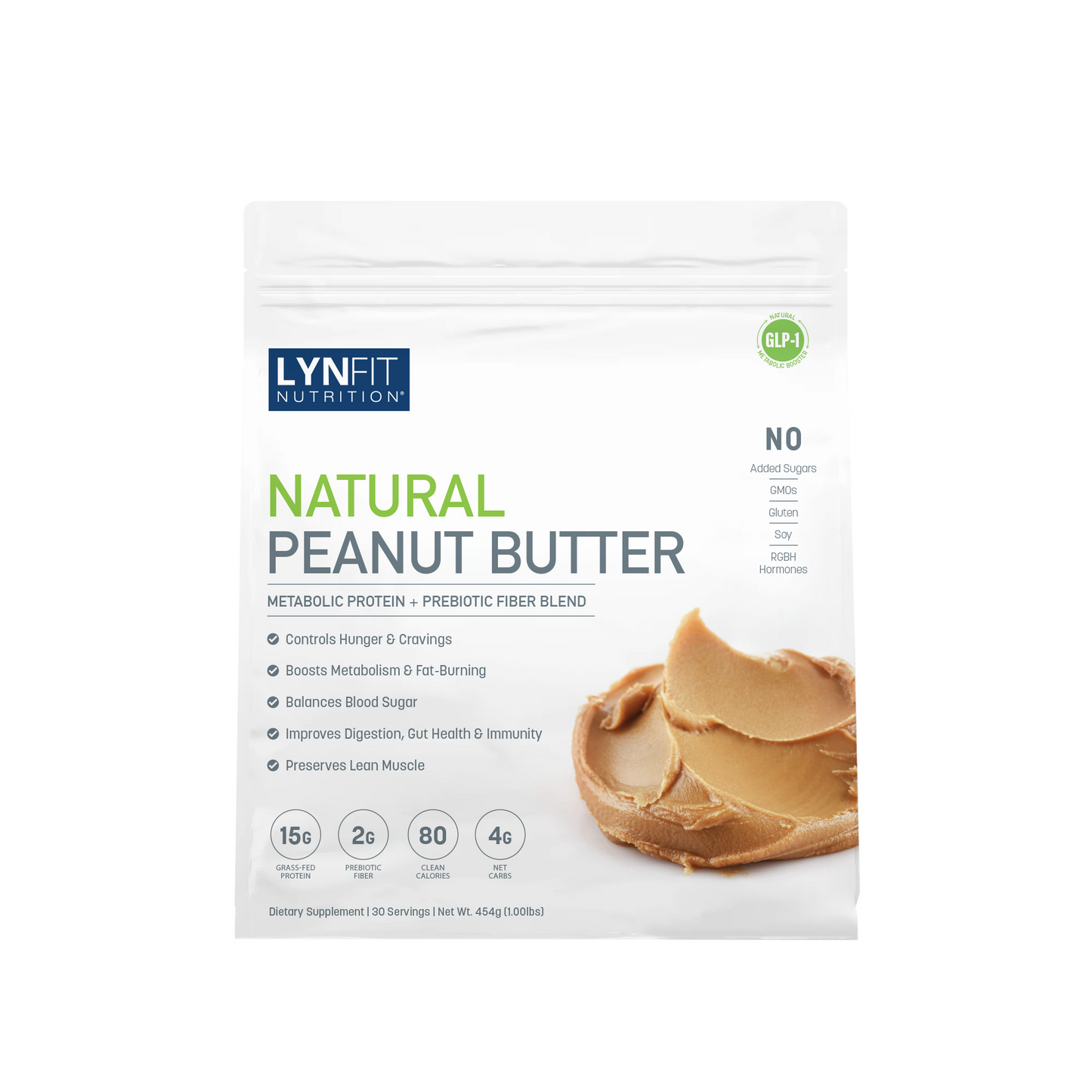 Natural Peanut Butter Protein Powder w/Prebiotic Fiber & MCT for Weight Loss, Fat Burning & Hunger Control