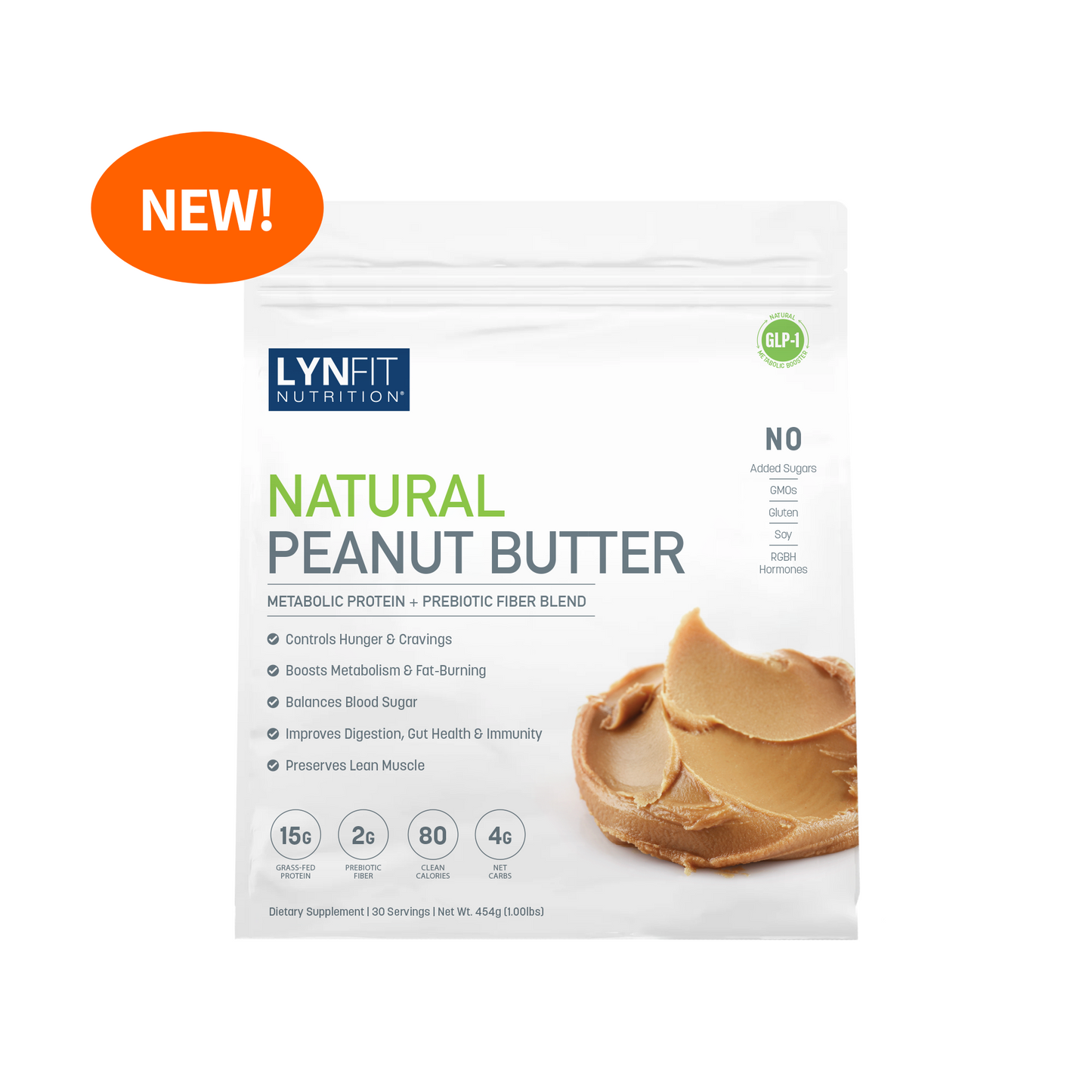 Metabolic Boosting, Cravings Killing Natural Peanut Butter Protein Powder w/Prebiotic Fiber