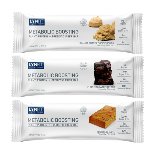 Plant-Based Metabolic Boosting Protein Bars with Prebiotic Fiber + Omega 3 for Weight Loss, Fat-Burning, + Hunger Control