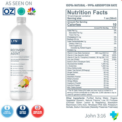 Pain Relief, Healing & Recovery Stack | (1) Recovery Agent Liquid (1) Lean Sleep Liquid (1) Pure Omega 3 | 3 pcs.