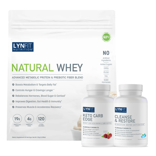 Metabolic Reset Starter Stack | (1) Natural Whey Protein Powder (1) Keto Carb Edge (1) Cleanse & Restore | 3 pcs.