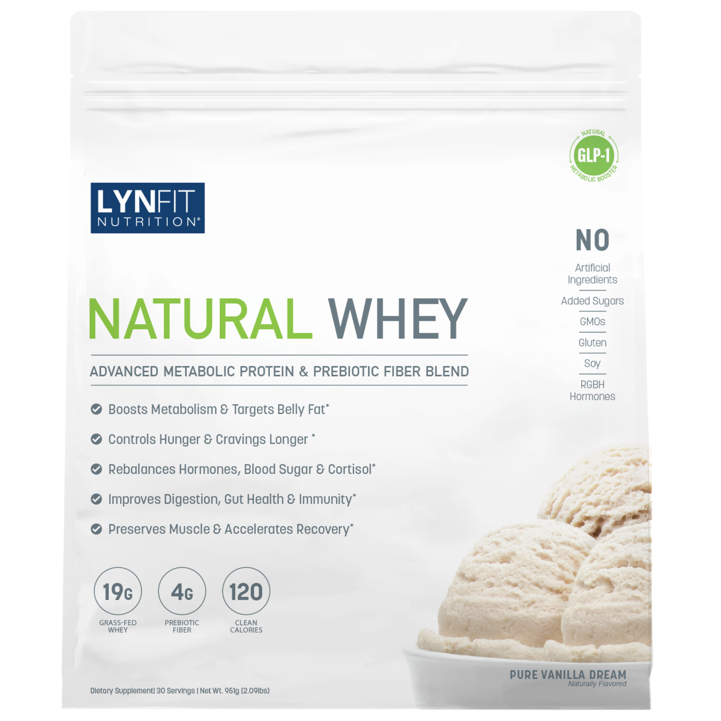 Natural Metabolic Boosting Whey Protein Peptide Powder w/Prebiotic Fiber