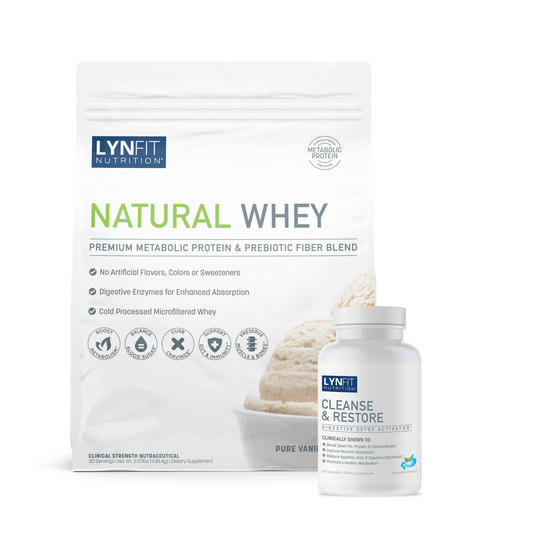 Metabolic Boosting Weight Loss & Cleanse Stack: (1) Metabolic Boosting Natural Whey Protein Powder w/ (1) Cleanse & Restore | 2 pcs.