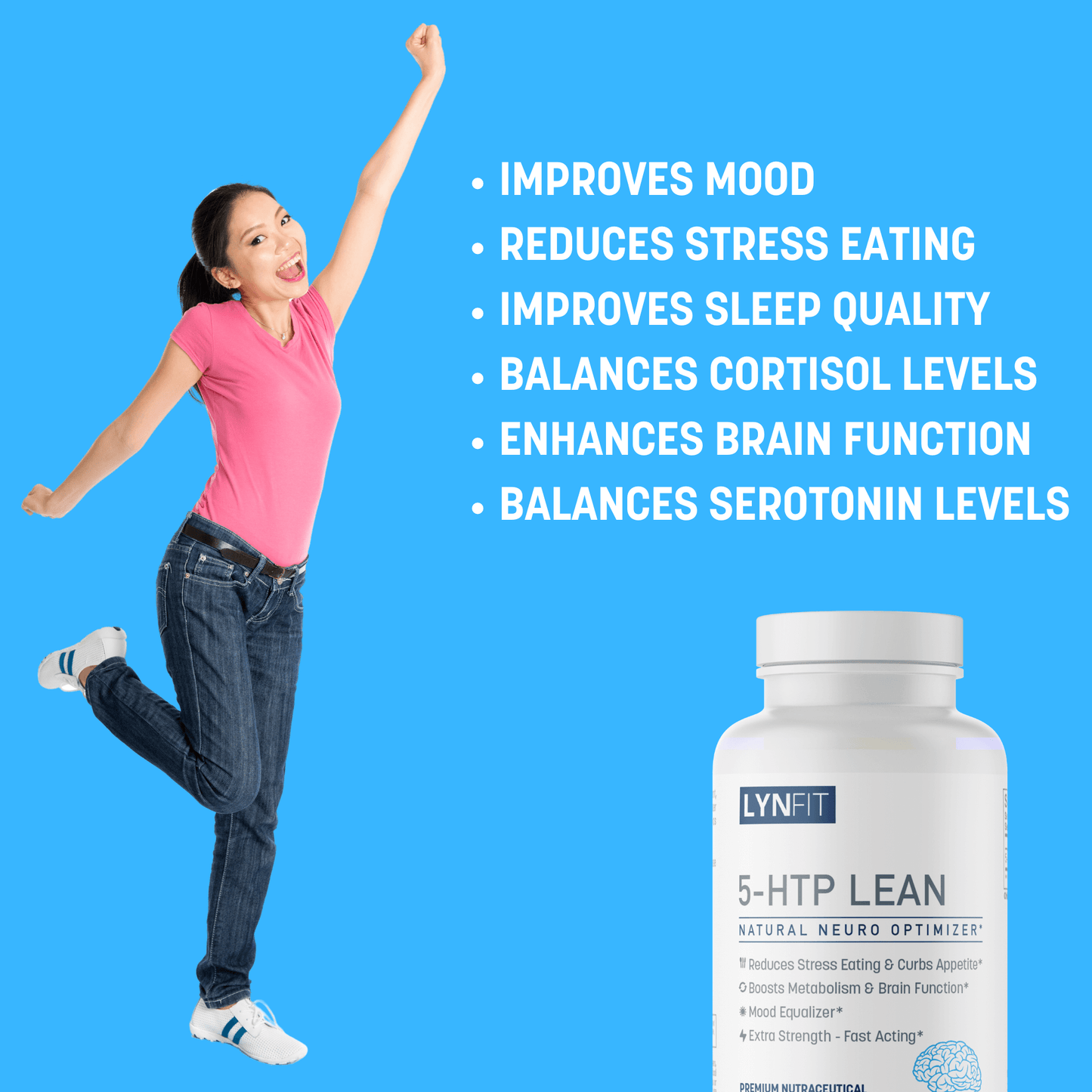 5-HTP Lean: 100mg Natural 5-Hydroxytryptophan Clinically Proven Appetite Suppression | 30 Servings