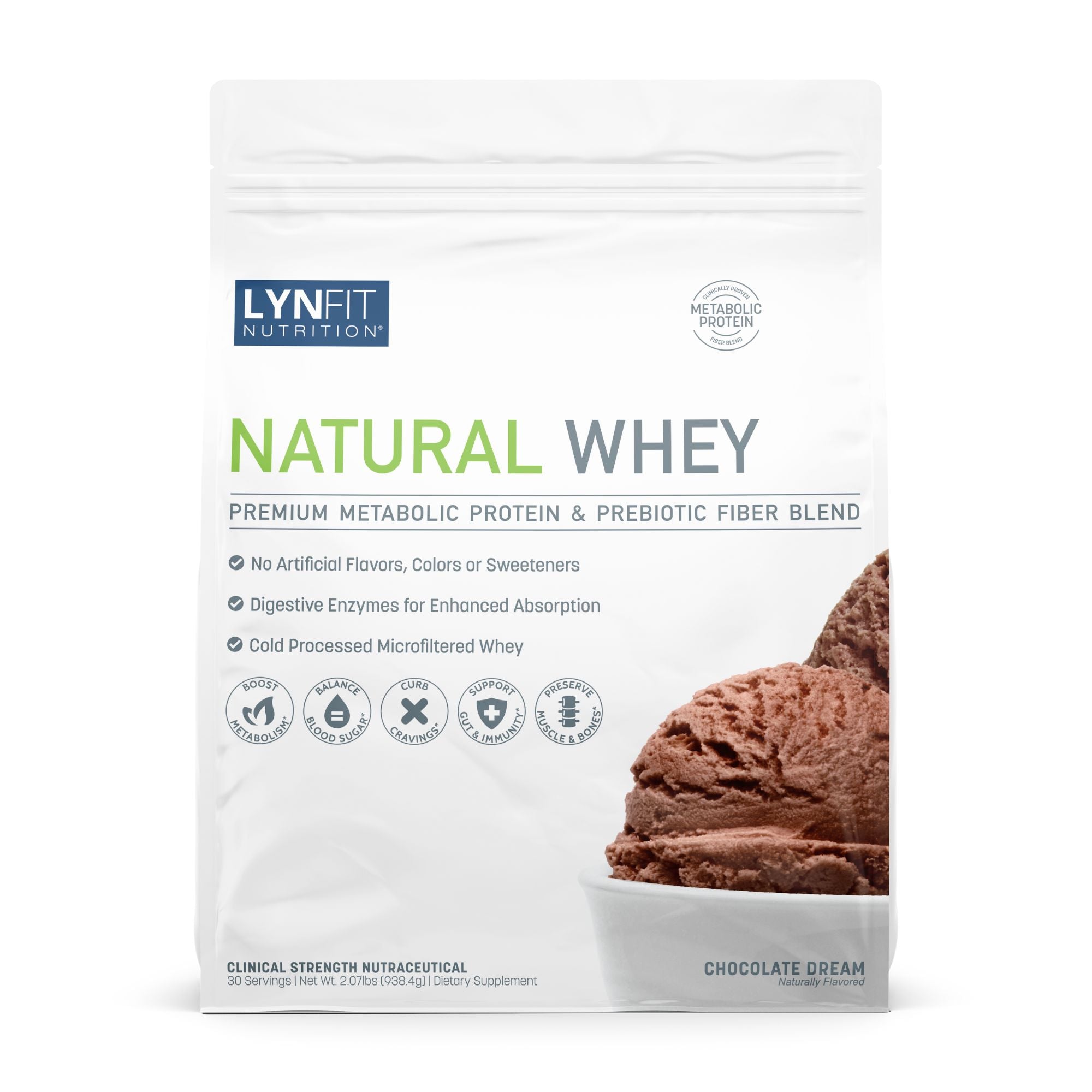 Metabolic Boosting Natural Whey Lactose & Sugar-Free Protein w/Prebiot ...